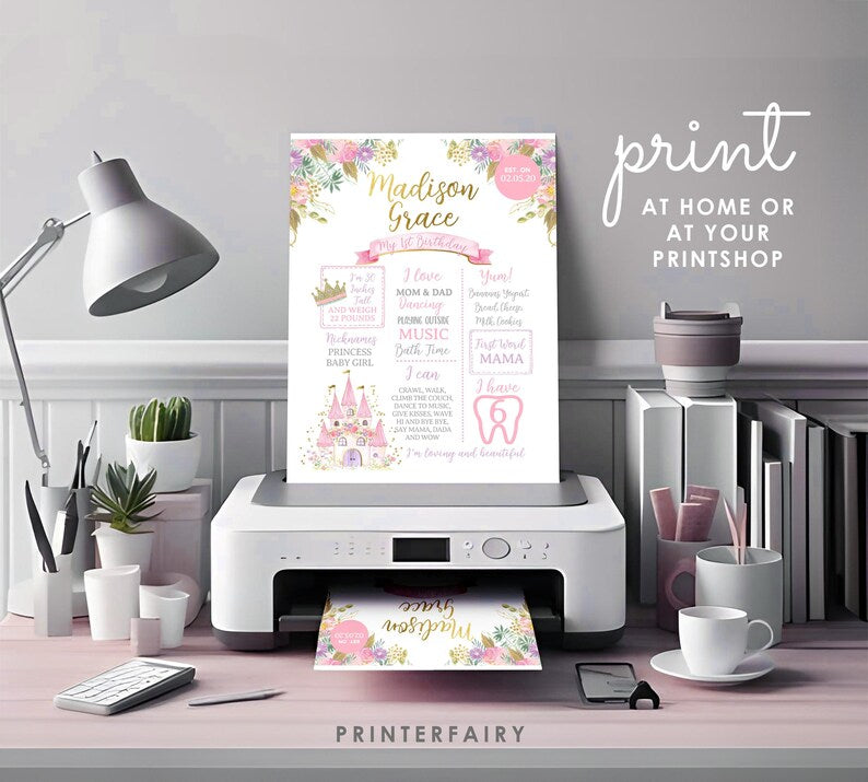 Princess Castle First Birthday Board