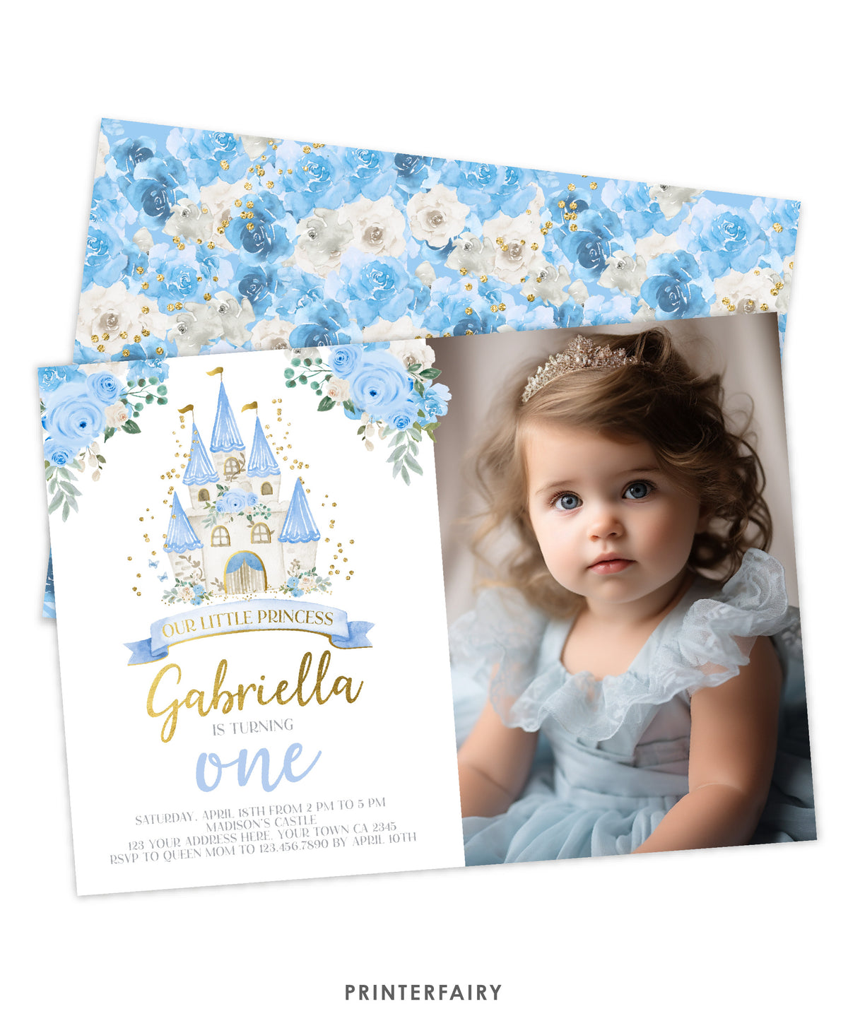 One Fairytale First Birthday Invitation with Photo