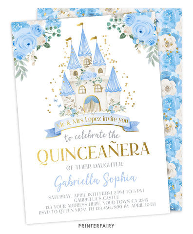 Quinceañera Princess Birthday Invitation