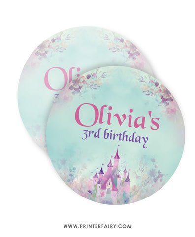 Princess Castle Birthday Party Toppers
