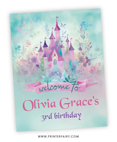 Princess Castle Birthday Welcome Sign
