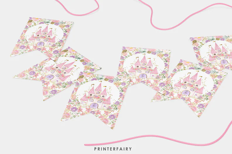 Princess Castle Happy Birthday Banner
