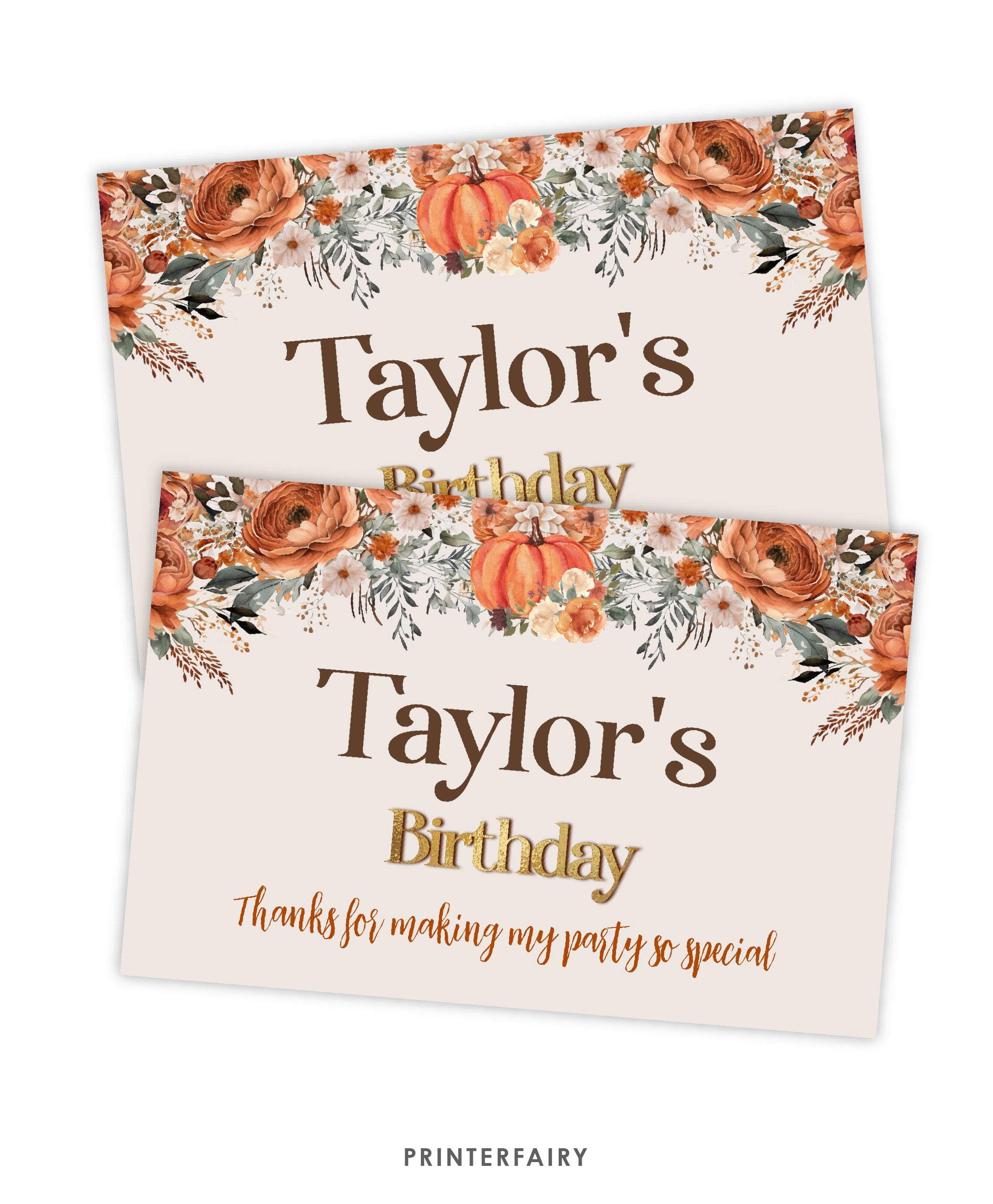 Floral Pumpkin Gable Box Label