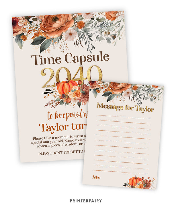 Floral Pumpkin Time Capsule