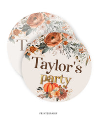 Floral Pumpkin Party Toppers