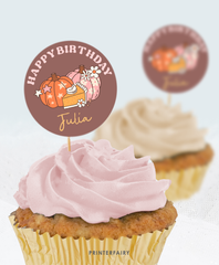 Groovy Pumpkin Cupcake Toppers