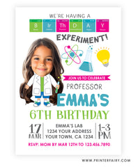 Science Birthday Invitation