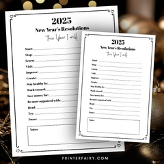 2025 New Year Resolutions Template