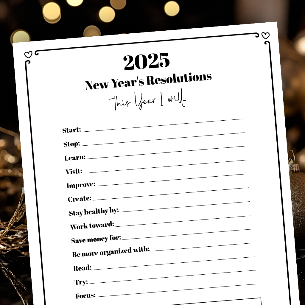 2025 New Year Resolutions Template