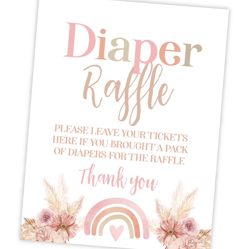 Boho Rainbow Diaper Raffle – PrinterFairy