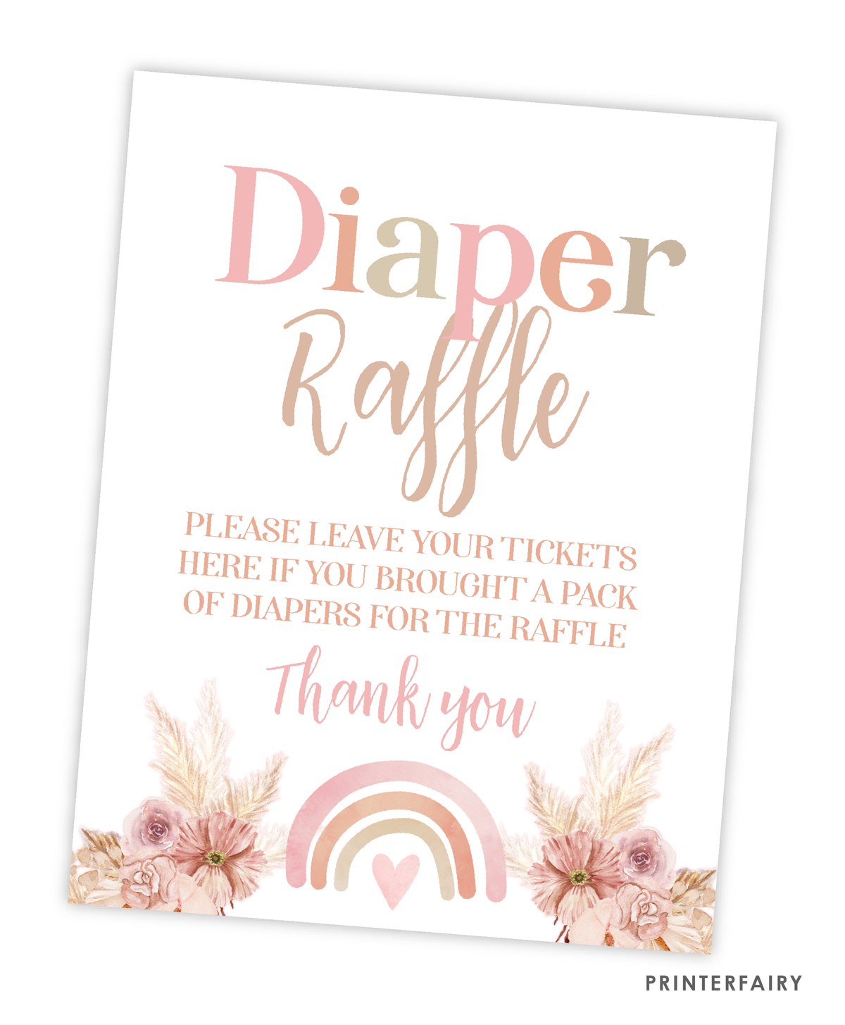 Boho Rainbow Diaper Raffle