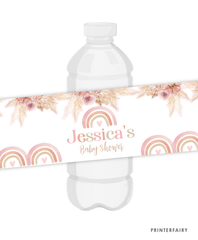 Rainbow Birthday Water Bottle Labels