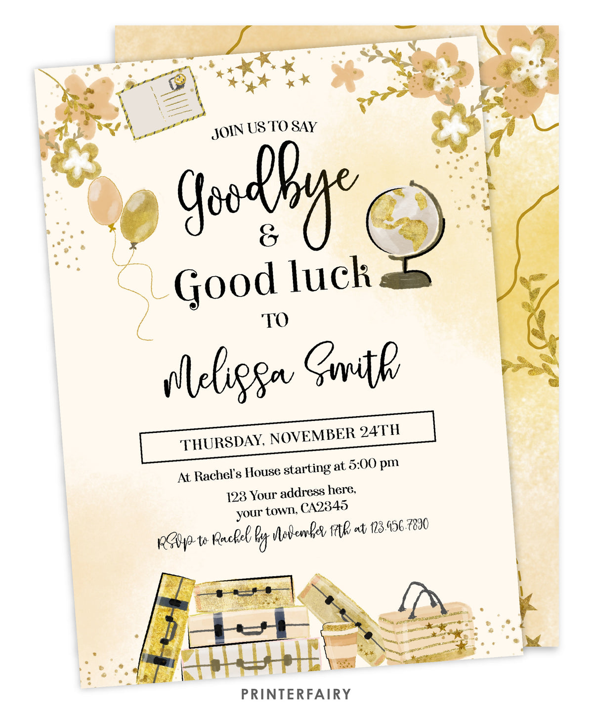 "Good Bye and Good Luck" Retirement Party Invitation