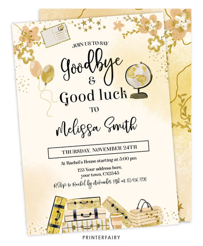 "Good Bye and Good Luck" Retirement Party Invitation