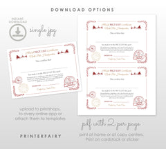Nice List Certificate from Santa Claus Editable Template
