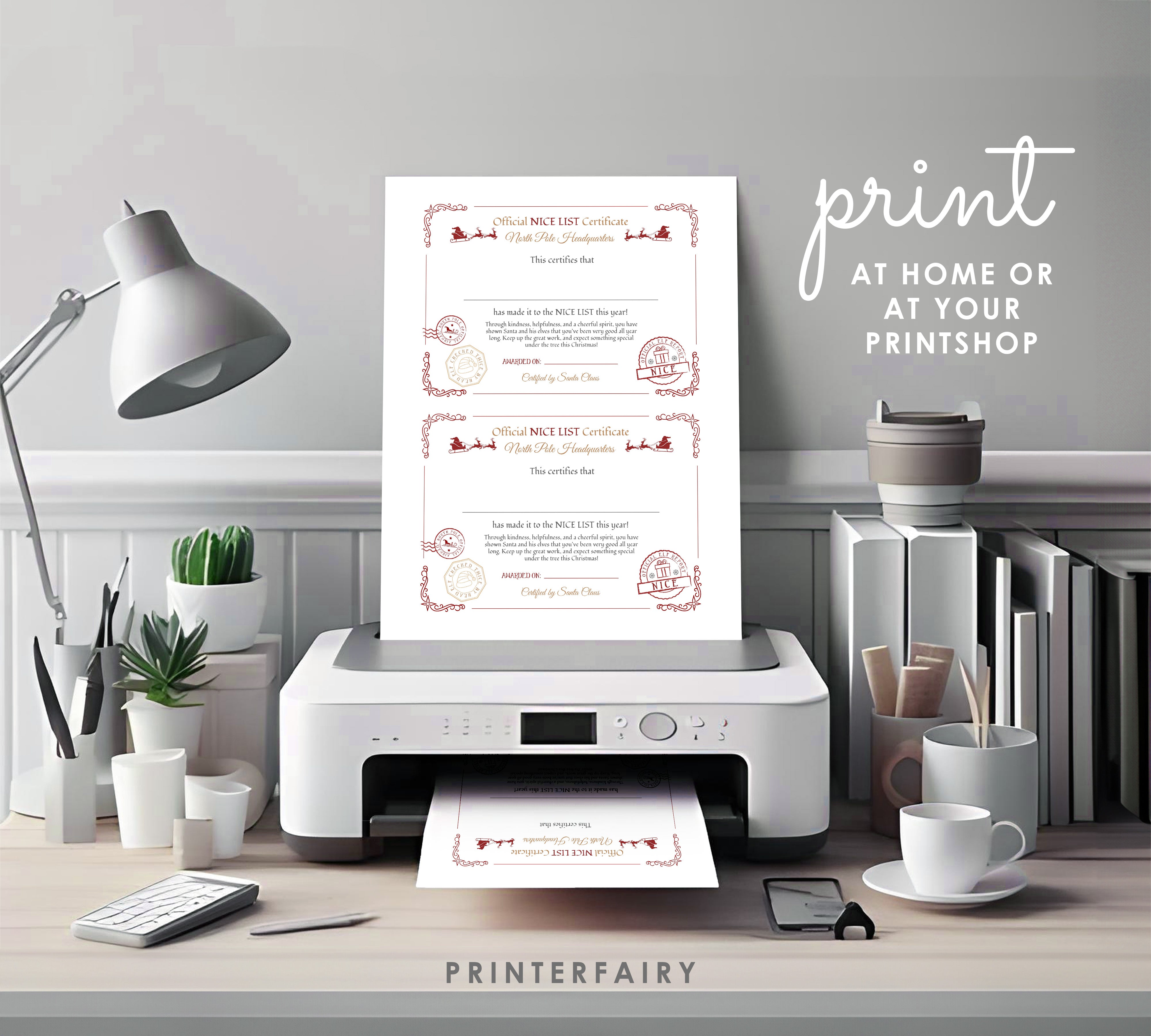 Nice List Certificate from Santa Claus Editable Template