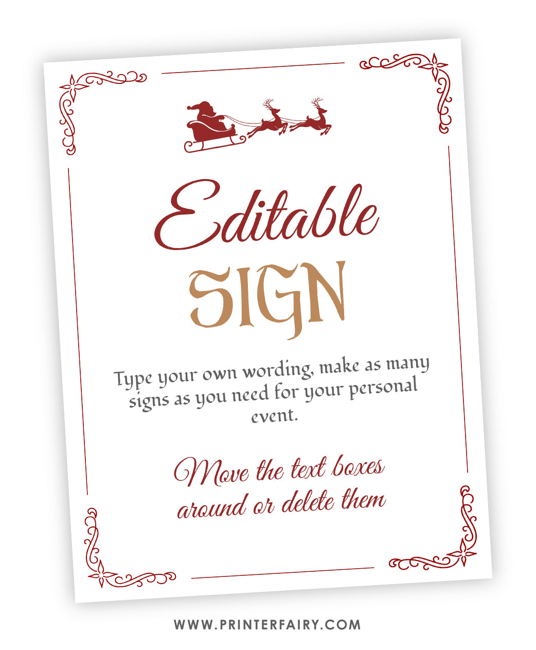 Santa Claus Editable Sign