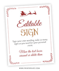 Santa Claus Editable Sign