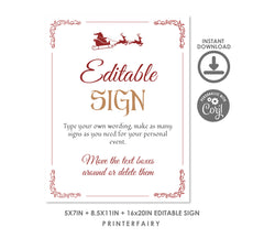 Santa Claus Editable Sign