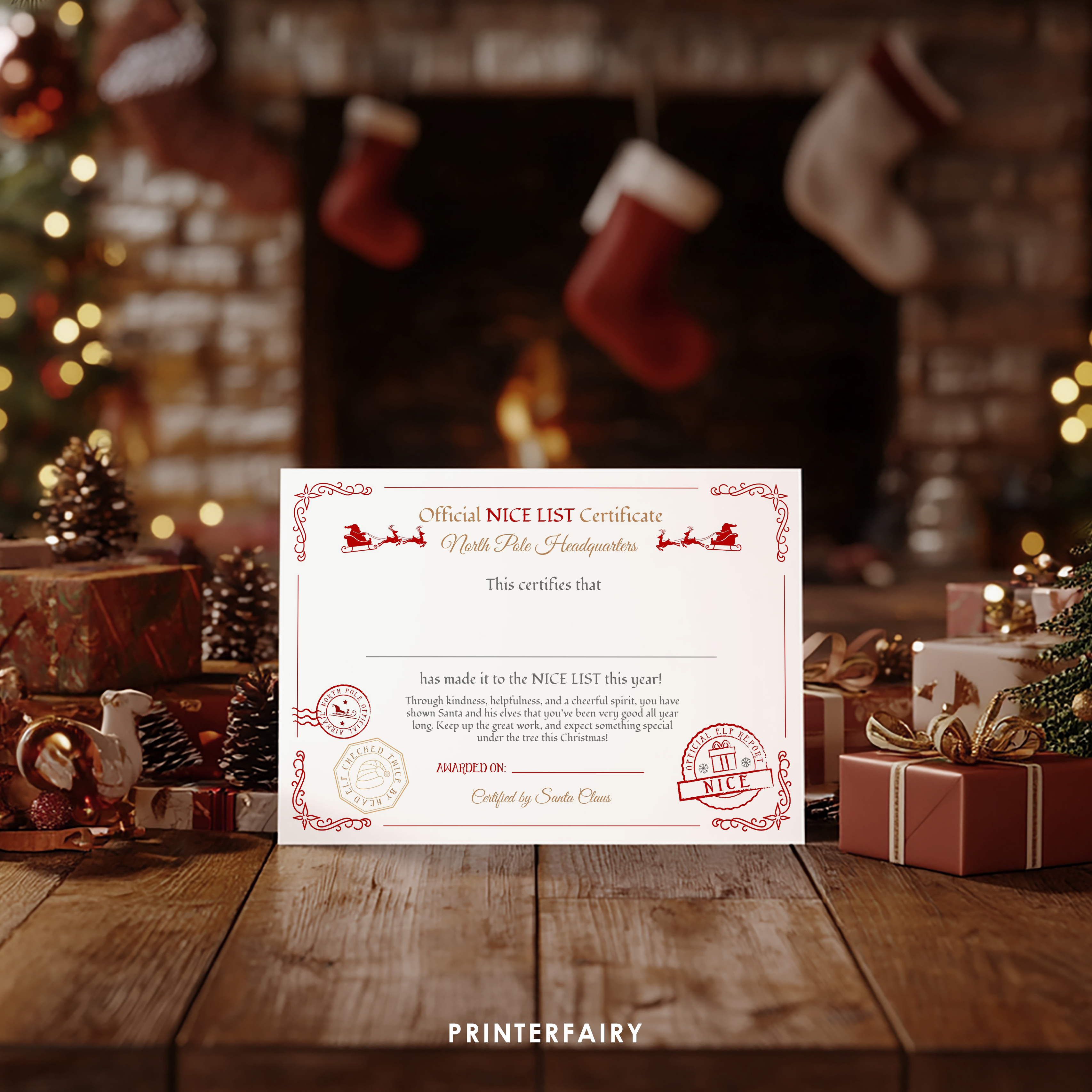 Christmas Envelope Editable Template