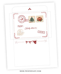 Christmas Envelope Editable Template