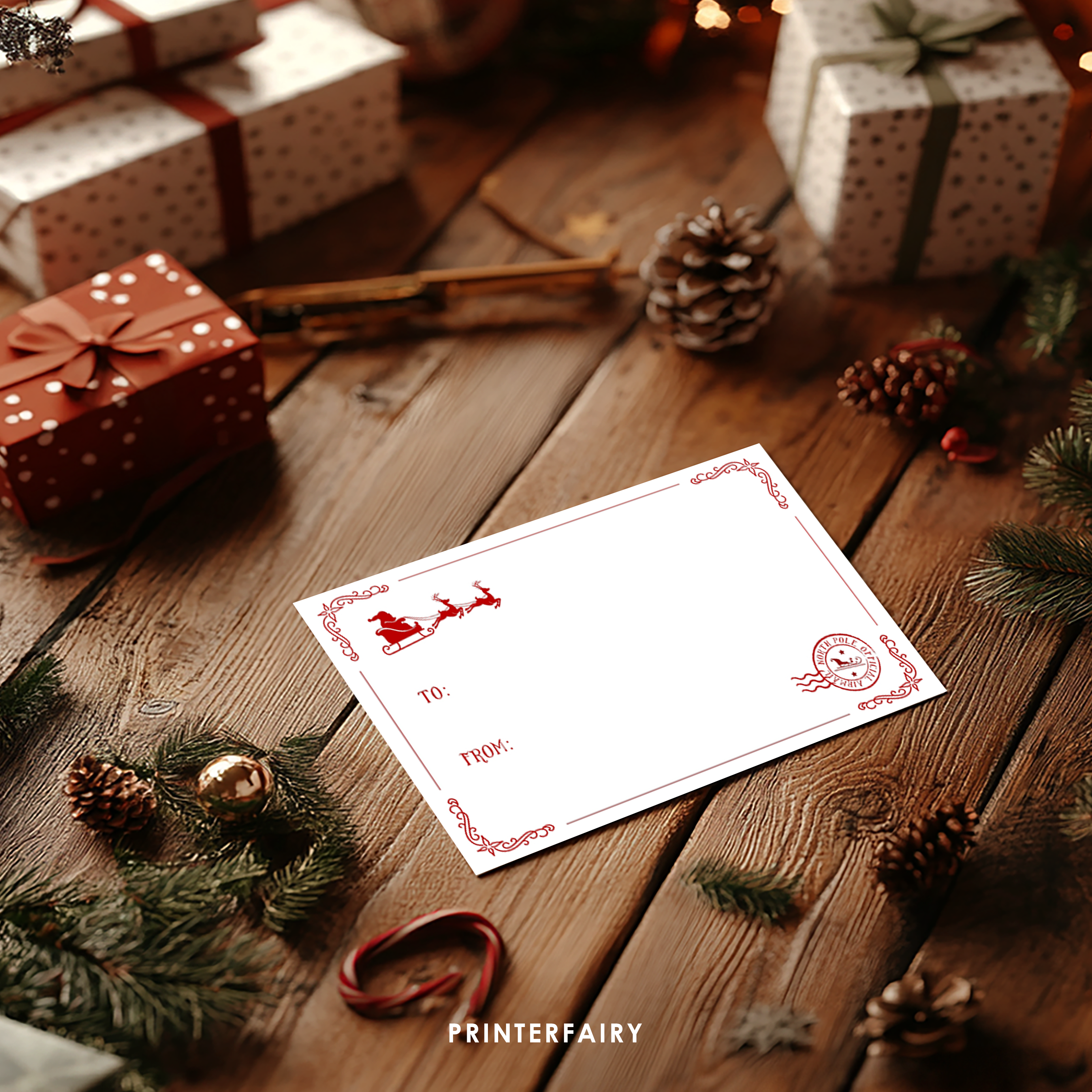 Christmas Gift Label Editable Template