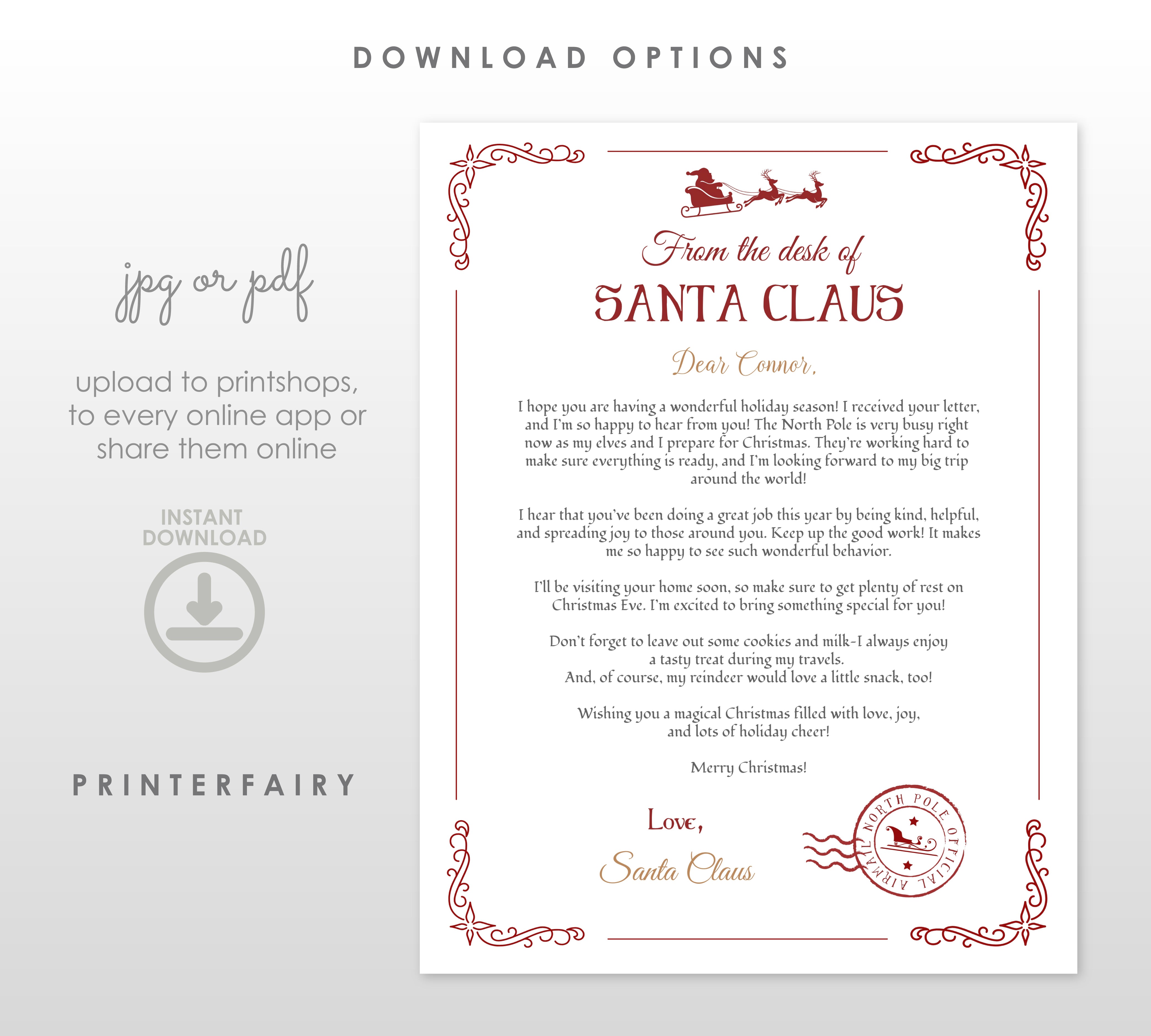 Letter from Santa Editable Template