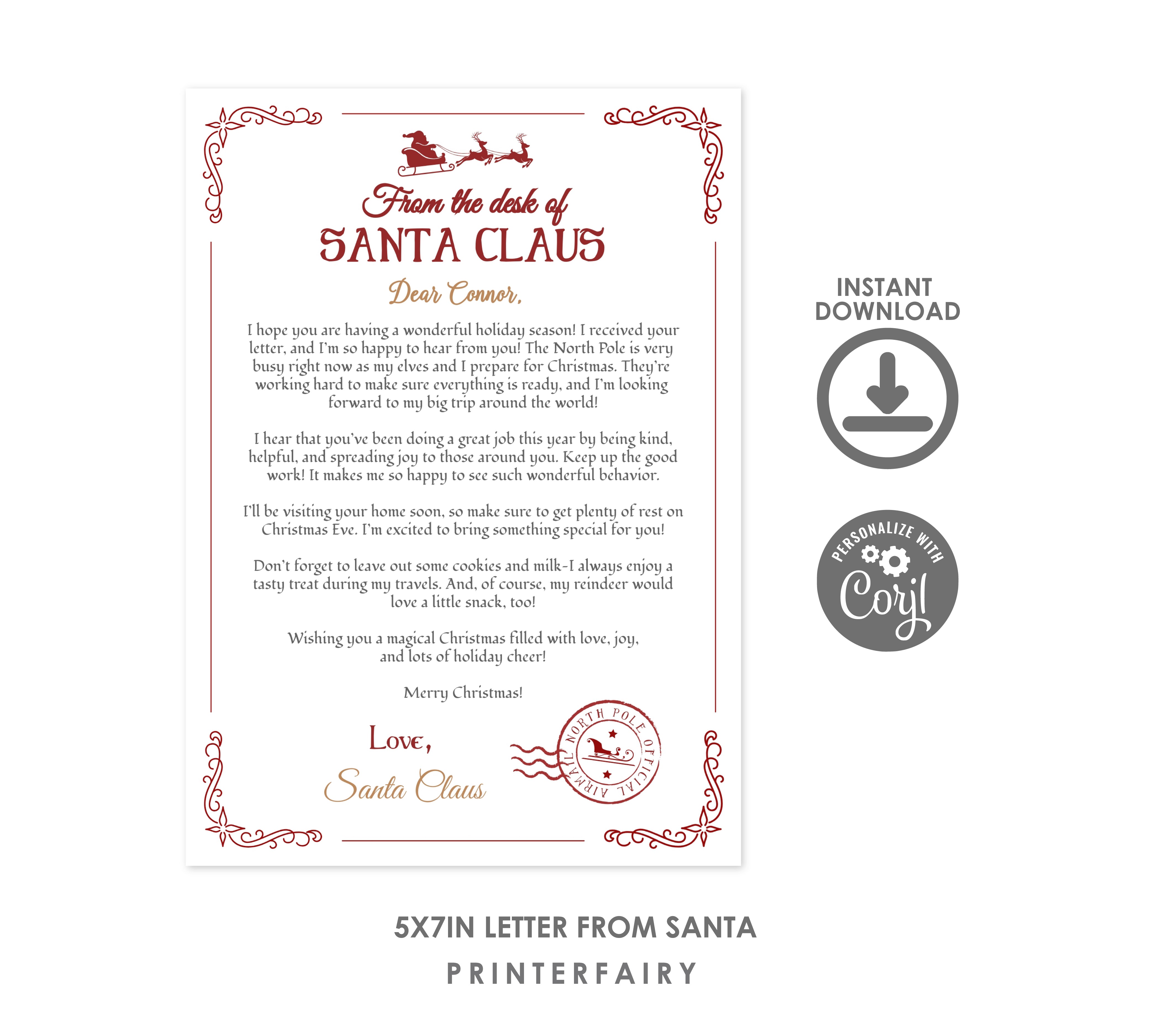 Letter from Santa Editable Template