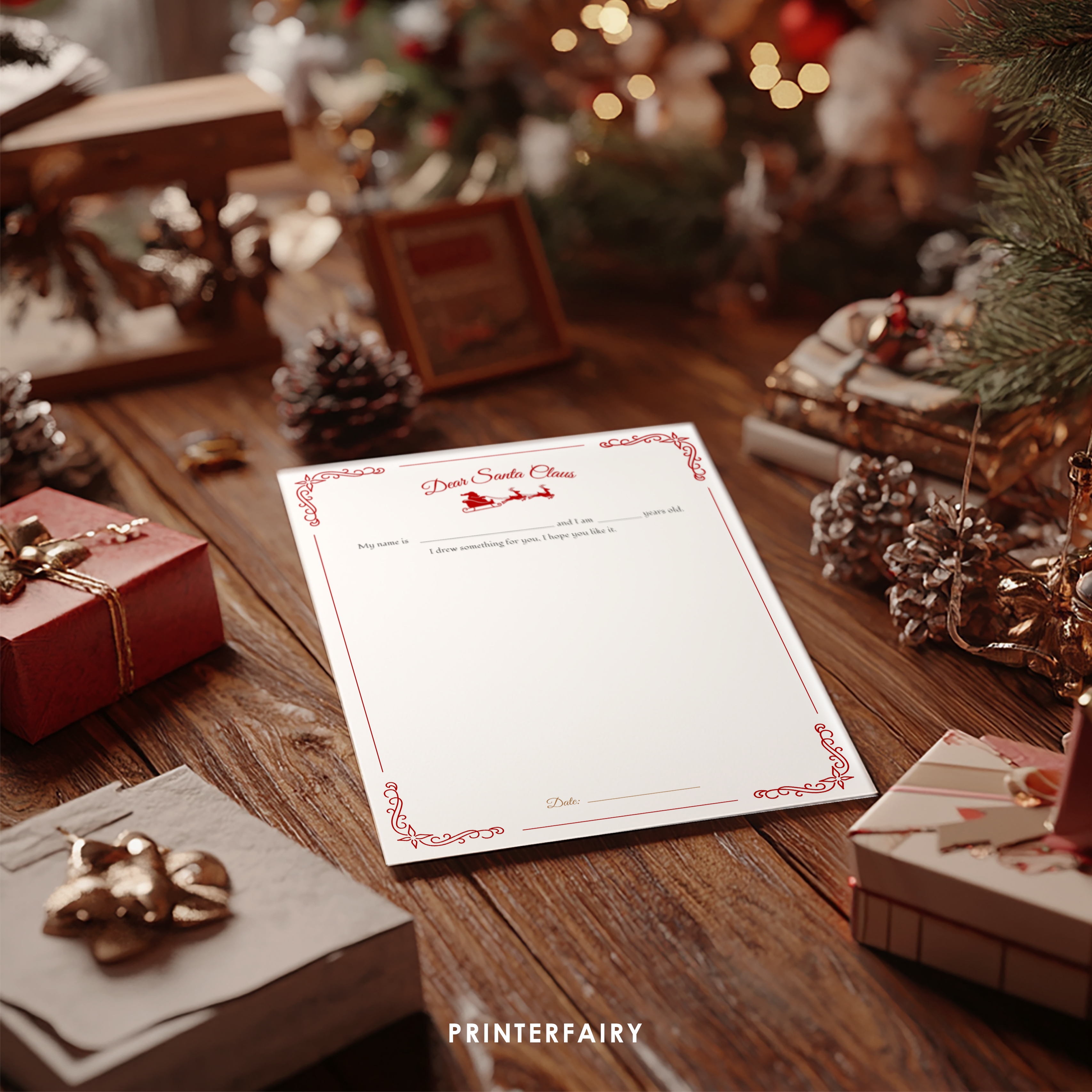 Letter to Santa Editable Template