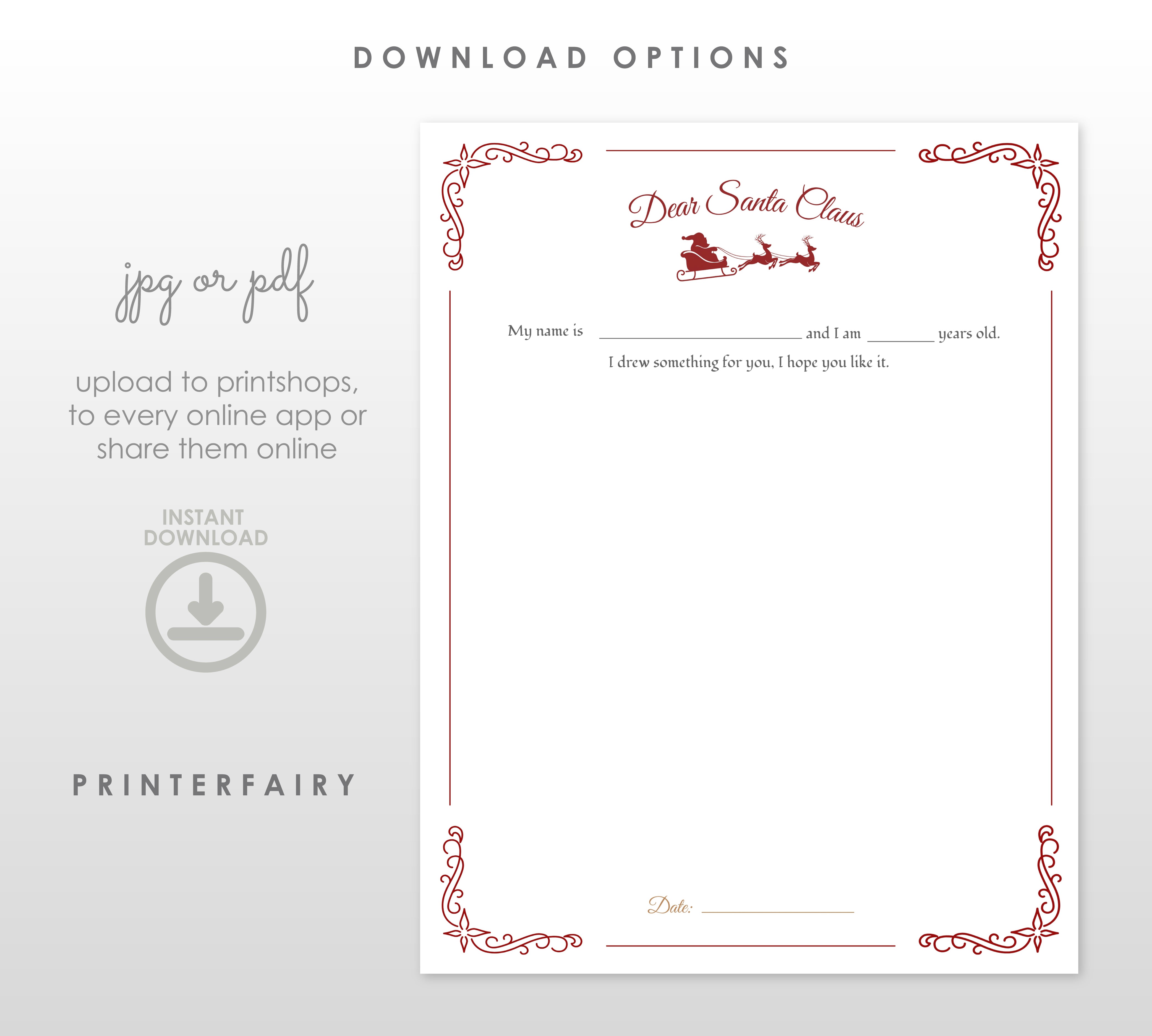 Letter to Santa Editable Template