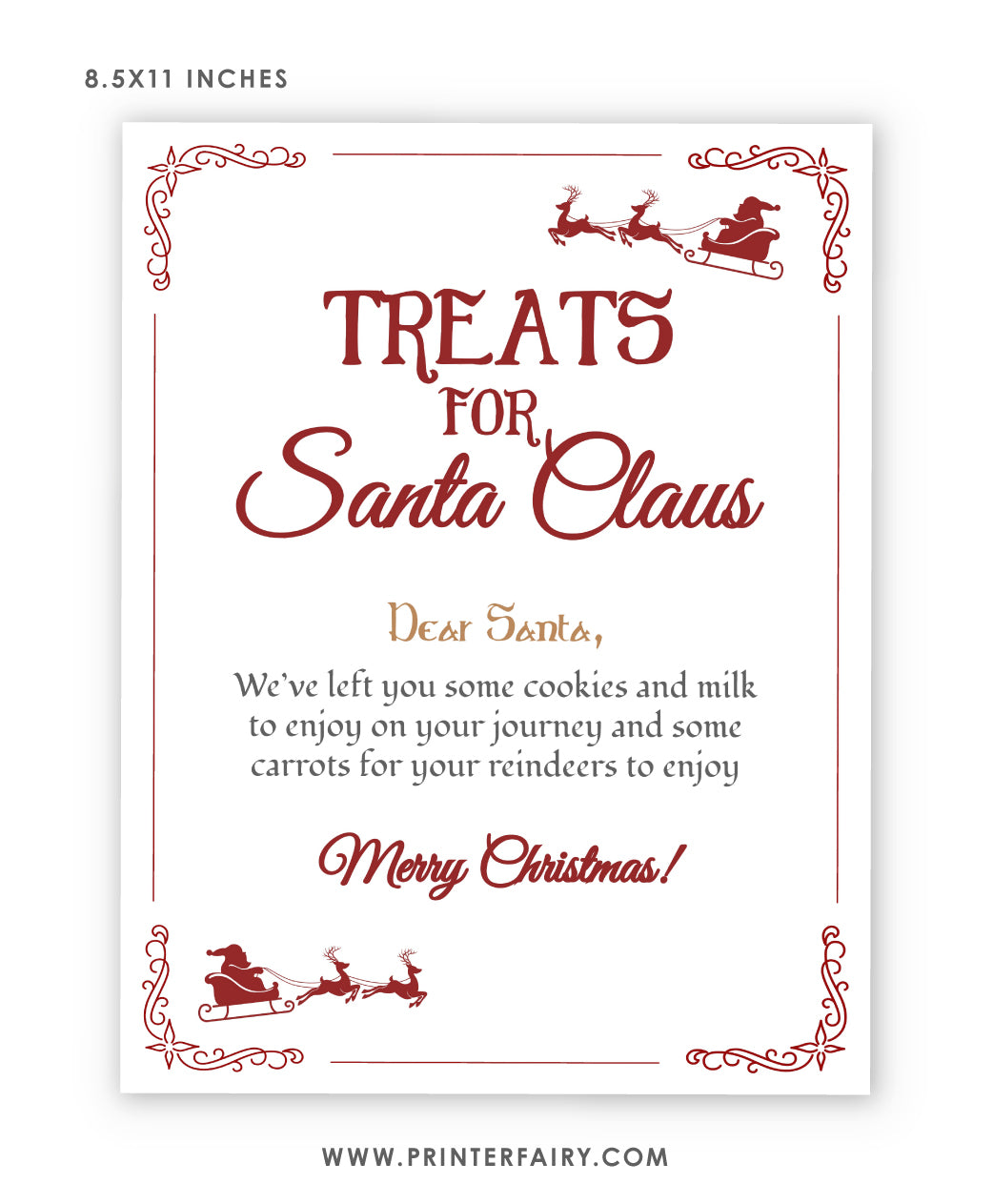 Milk and Cookies for Santa Sign