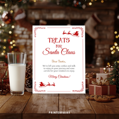 Milk and Cookies for Santa Sign