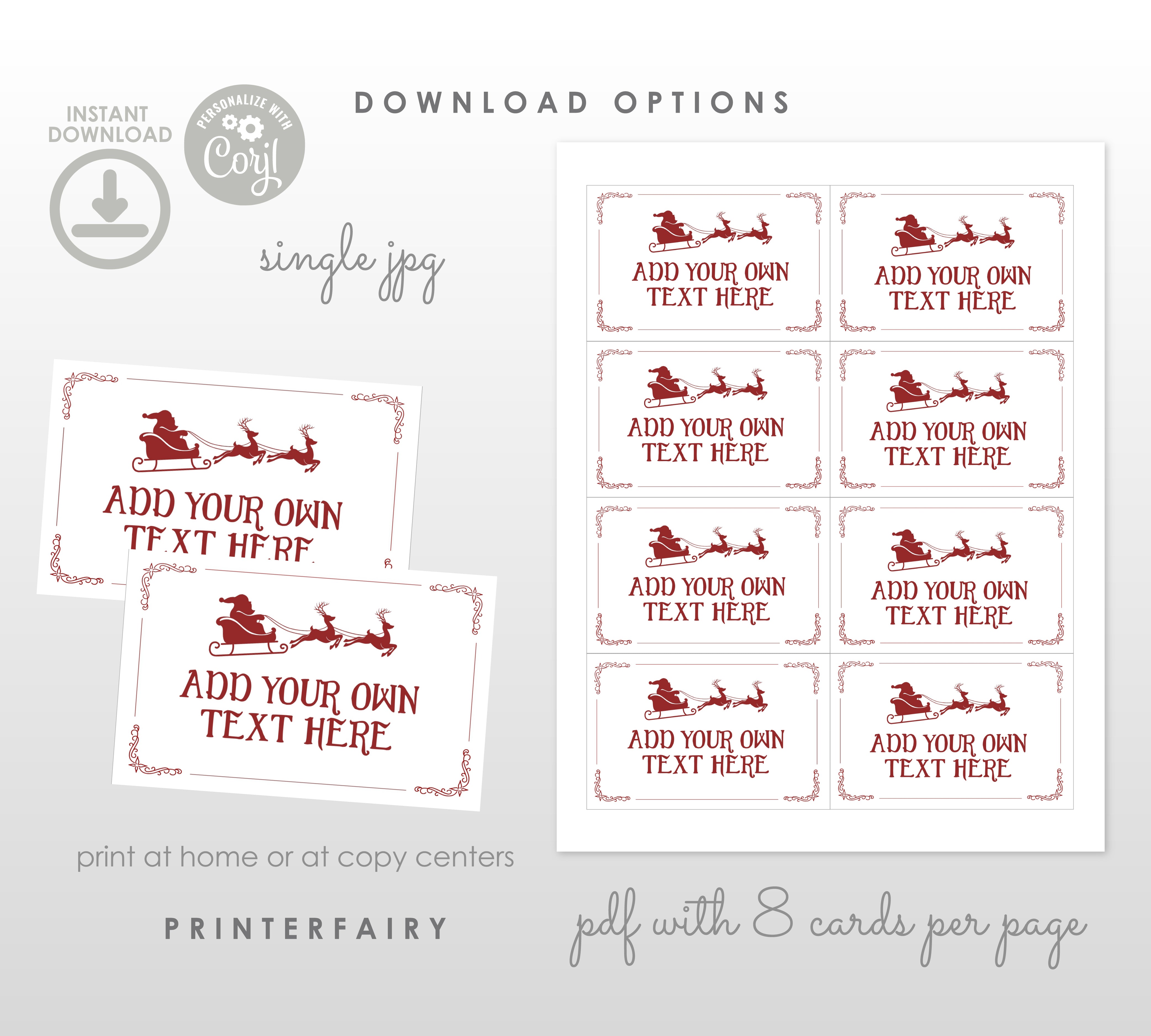 Santa Claus Editable Notes Printable Template