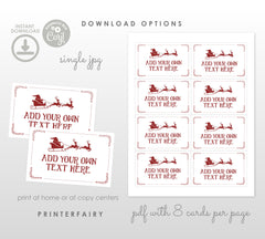 Santa Claus Editable Notes Printable Template