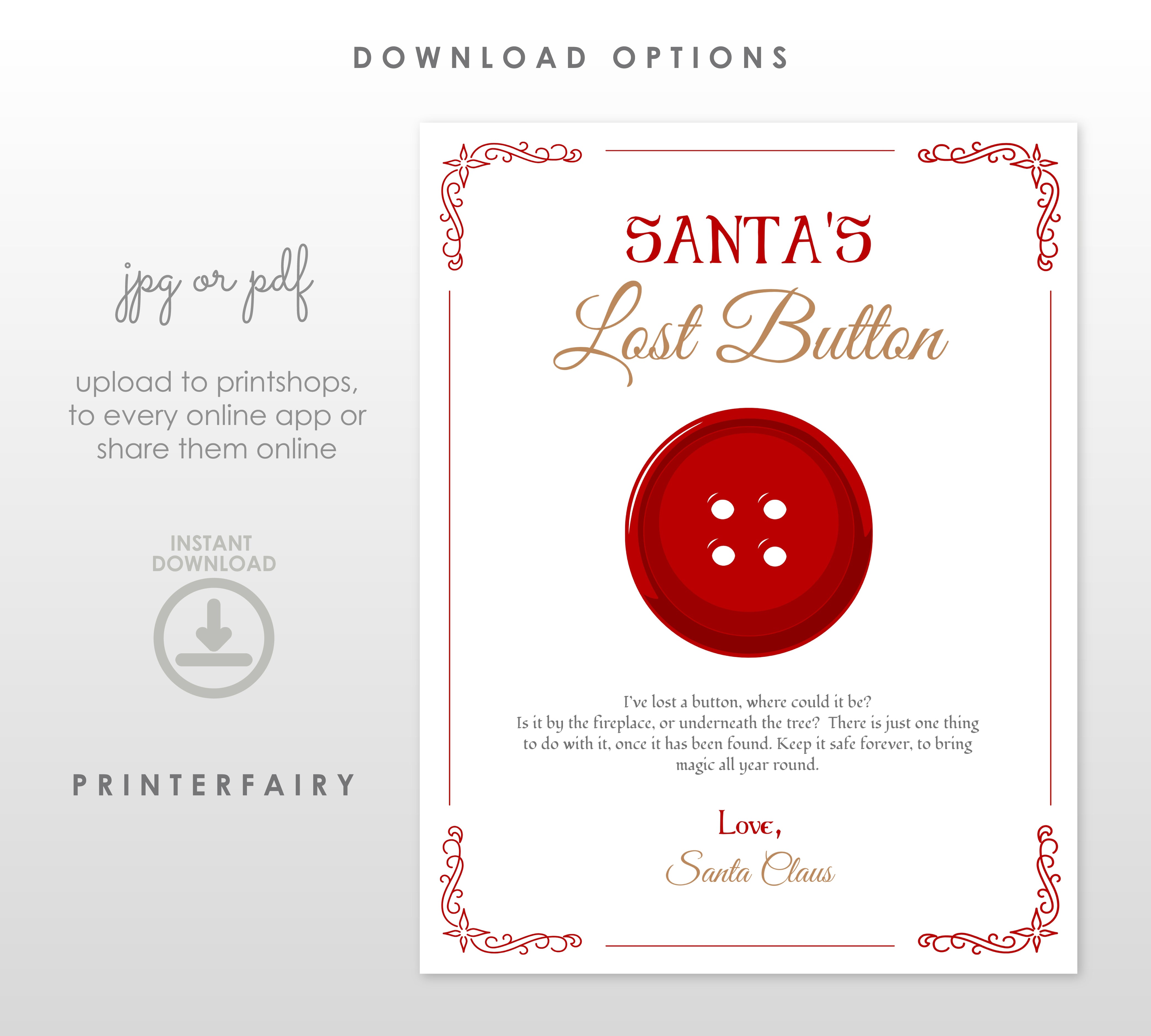 Santa Claus Button Game Sign