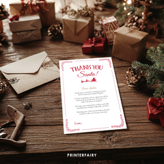 Santa Claus Editable Thank You Cards