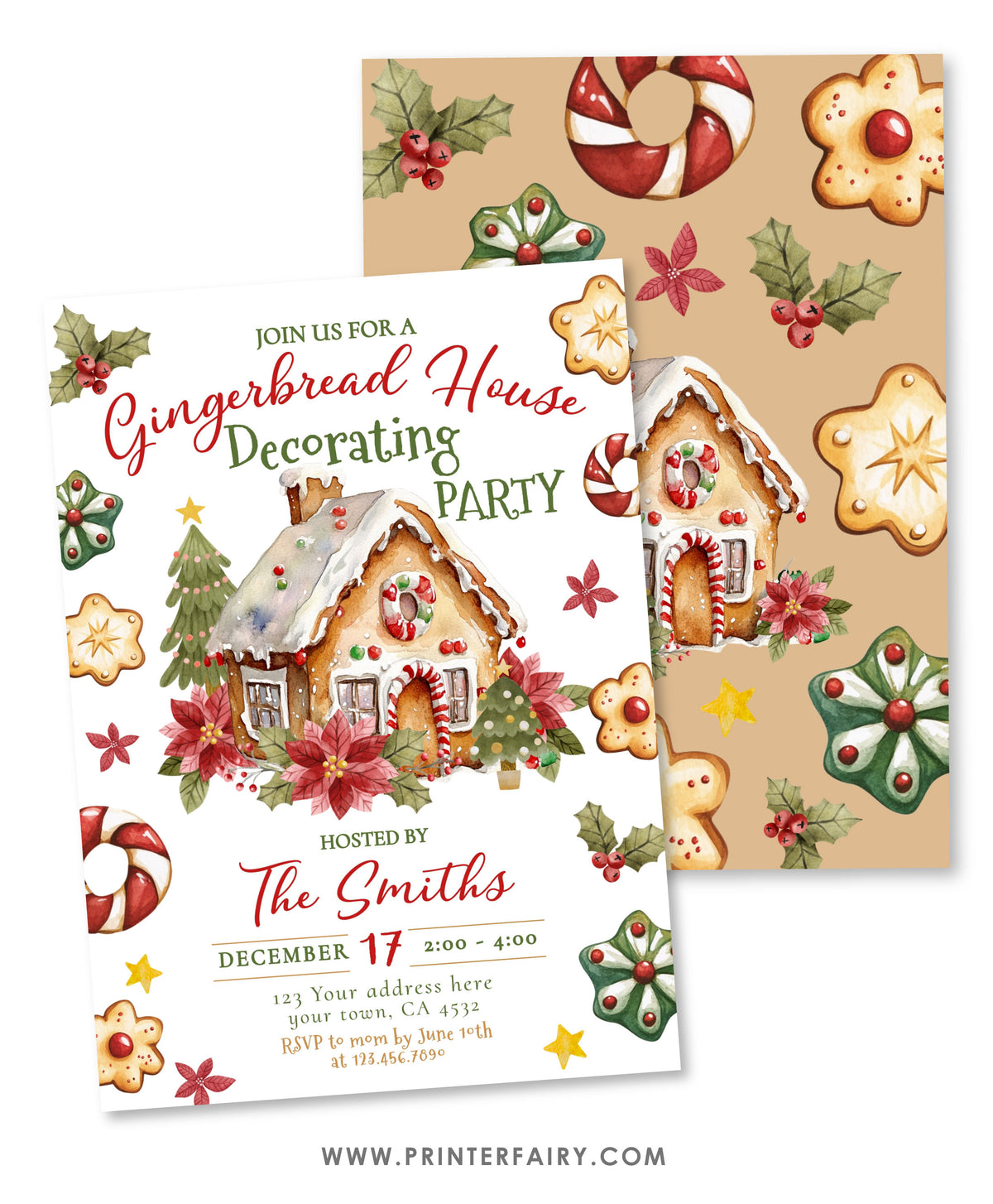 Gingerbread Decorating Party Invitation