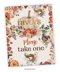 Pumpkin Fairies "Favors Please Take One" Sign