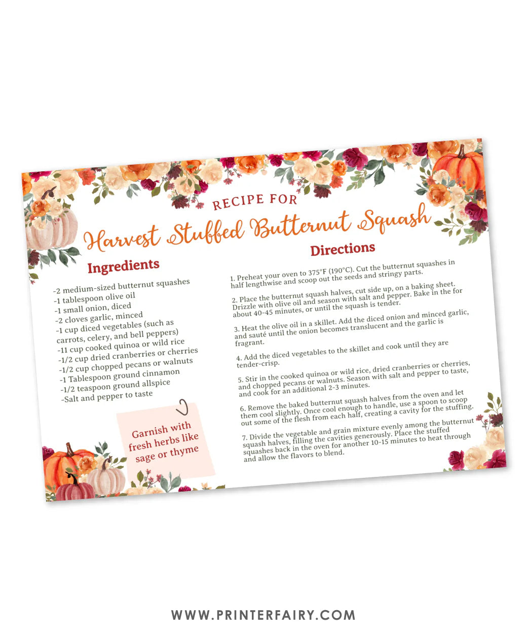 Thanksgiving Dinner Printable Bundle