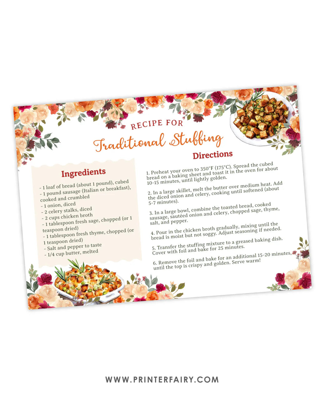 Thanksgiving Dinner Printable Bundle