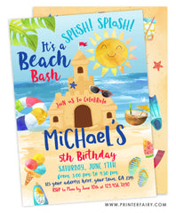 Sand Castle Birthday Party Invitation