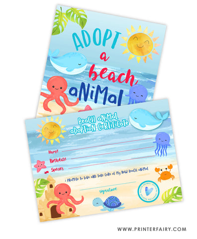 Beach Animal Adoption Pack