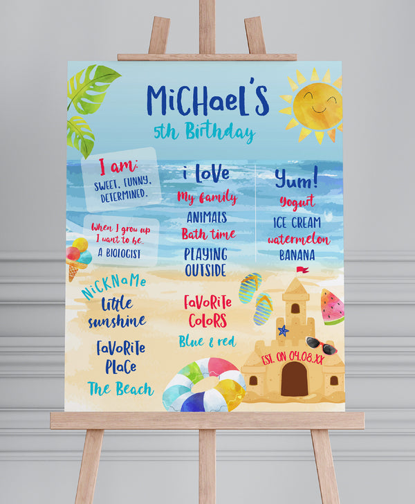 Sand Castle First Birthday Party Board