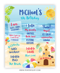 Sand Castle First Birthday Party Board