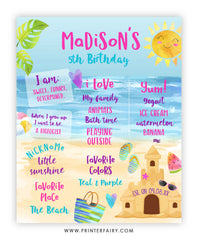 Sand Castle First Birthday Party Board