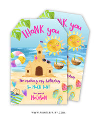 Sand Castle Birthday Party Favor Tags