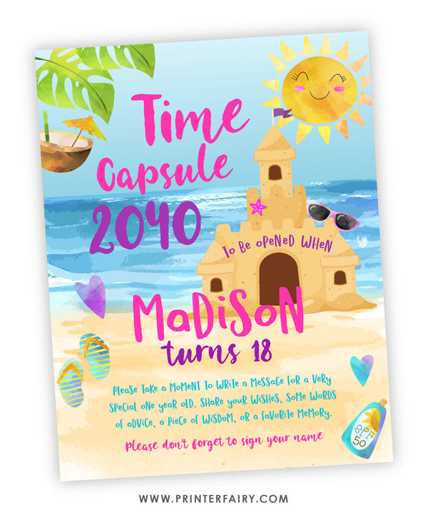 Sand Castle Birthday Party Time Capsule