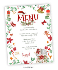 Santa Baby Shower Menu