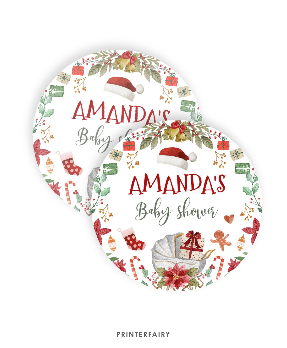 Santa Baby Shower Cupacke Toppers