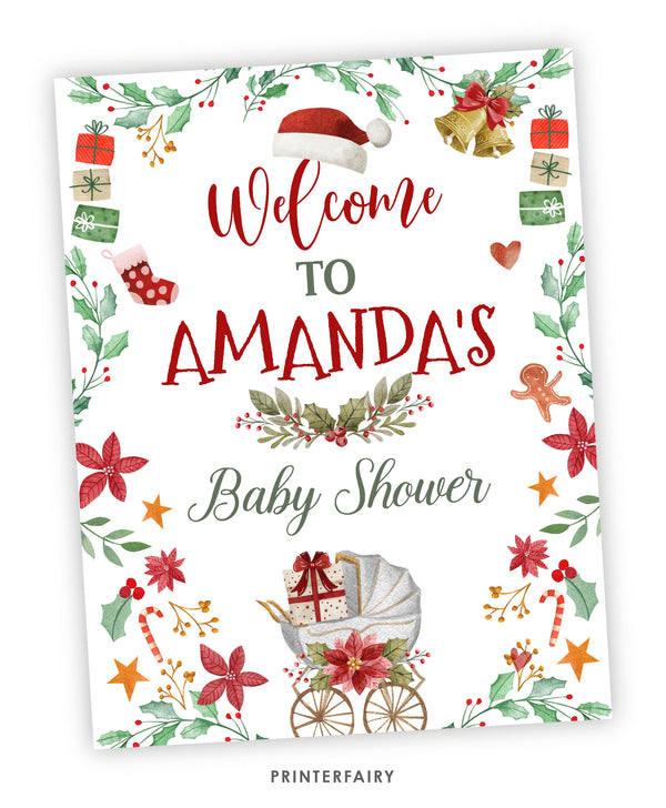 Santa Baby Shower Welcome Sign
